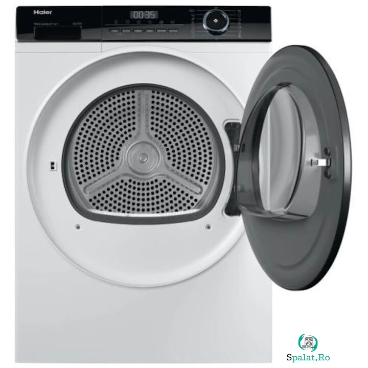 HAIER Uscator de rufe Haier HD80-A2939-S, Pompa de caldura, 8 kg, 15 programe, Clasa A++, iRefresh, Program Hygienic, Alb