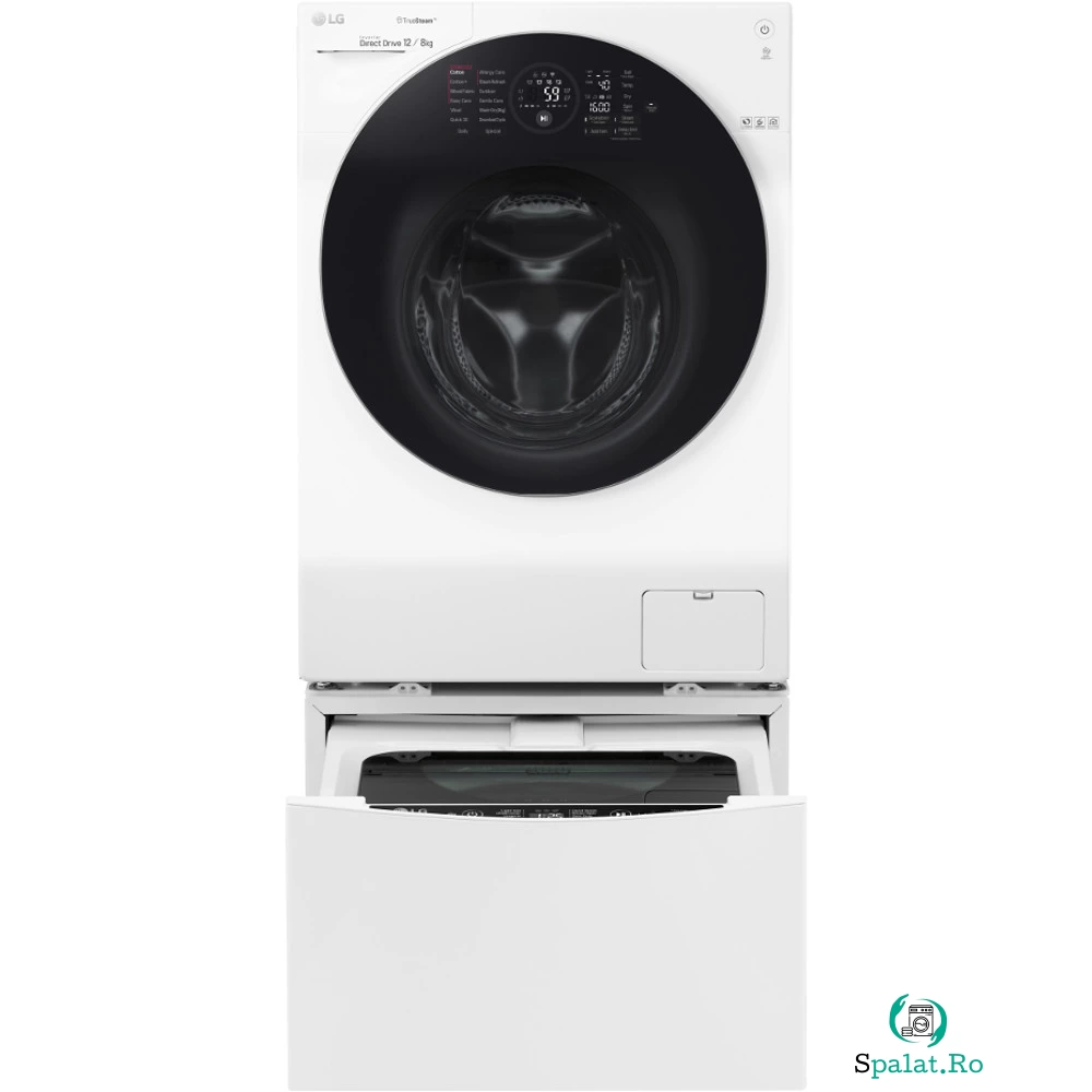 Masina de spalat rufe cu uscator LG TwinWash F6WD148TWIN, 1600 RPM, 12/8 kg, Clasa A