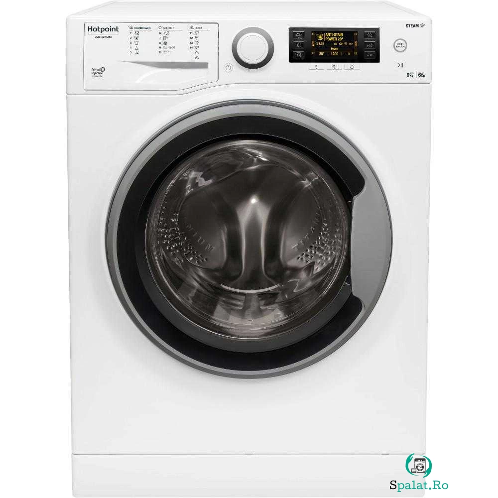 Masina de spalat rufe cu uscator Hotpoint RDD 966238 WS VJ EU, 1600 RPM, 9 kg spalare, 6 kg uscare, Clasa D/E, (clasificare energetica veche Clasa A)