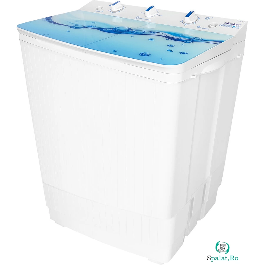 Masina de Spalat Rufe Semiautomata AXS 7.9 Putere Spalare 300W Stoarcere 148W Alb