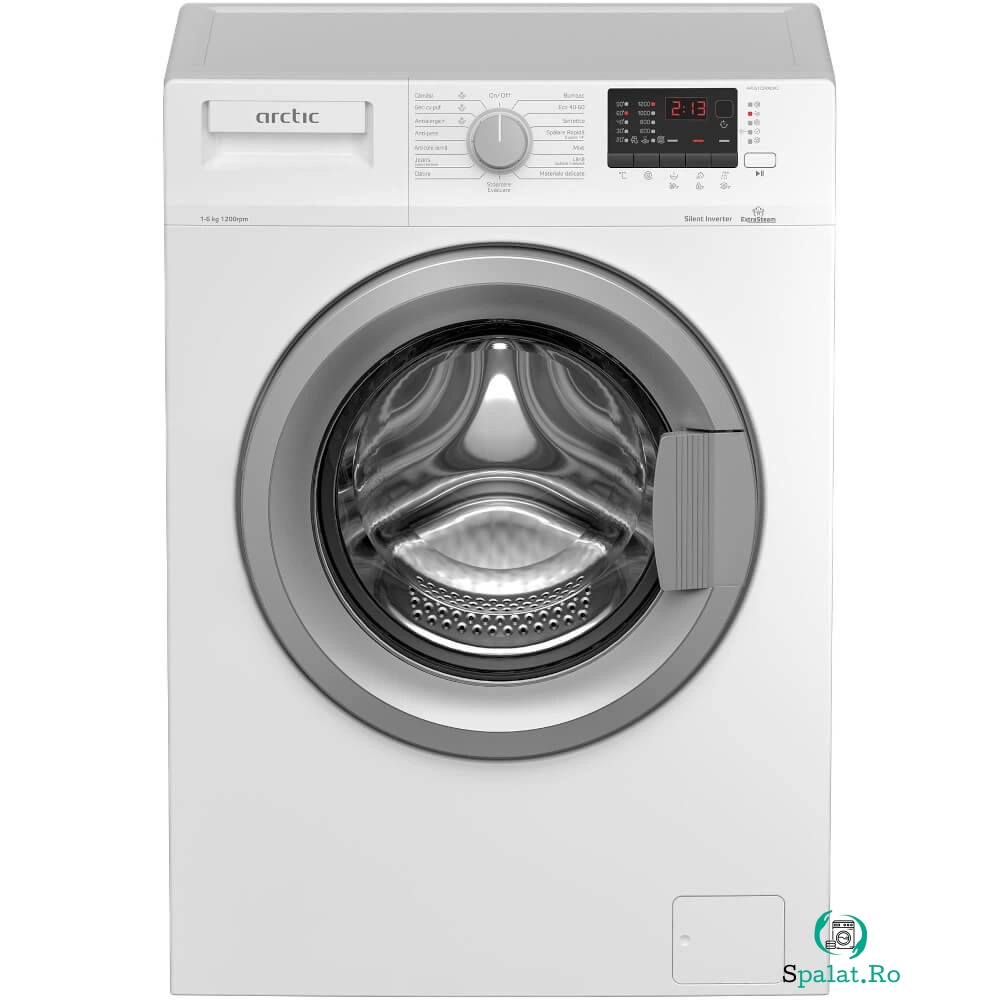 Masina de spalat rufe Arctic APL61224XLW3, 1200 RPM, 6 kg, Motor Silent Inverter, Antisifonare, Display LED, Clasa D