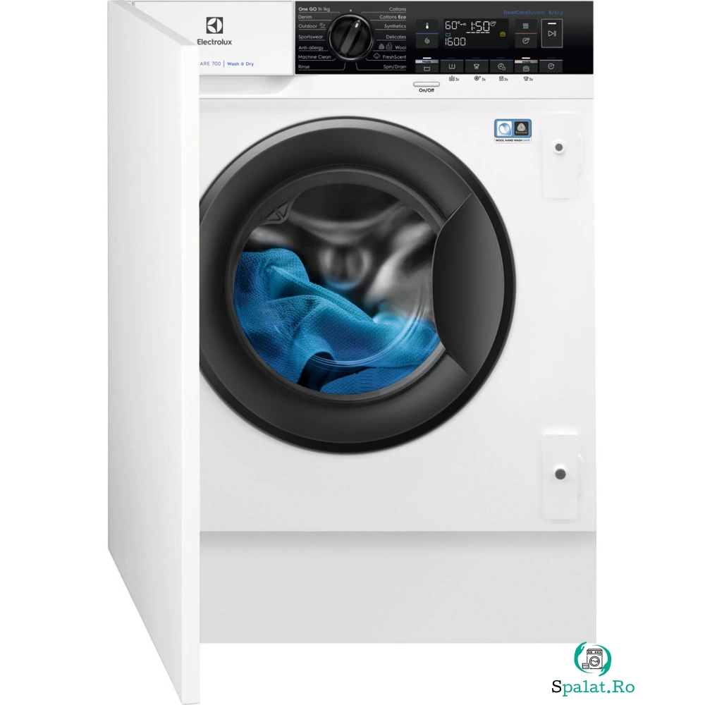 Masina de spalat rufe cu uscator incorporabila Electrolux EW7W368SI PerfectCare700, 1600 RPM, 8 kg spalare, 4 kg uscare, Clasa D la 4,369.99 lei ron