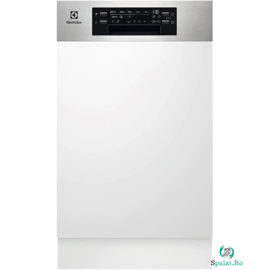 Electrolux Masina de spalat vase semi-incorporabila Electrolux EEM43300IX, 10 seturi, 8 programe, Clasa D, Motor Inverter, AirDry, SatelliteClean, MaxiFlex, QuickLift, 45 cm
