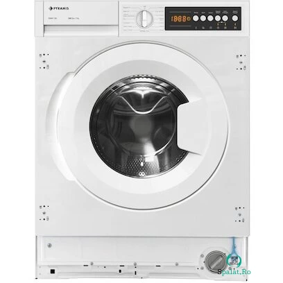 Masina Spalat Rufe Incorporabila 7kg 1200RPM Clasa D 15 Programe Spalare ECO Pornire Intarziata Comenzi Digitale Display Blocaj Siguranta Alb