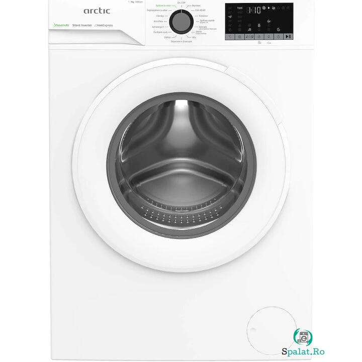 Arctic Masina de spalat rufe Arctic APLM2WFSU29412W, 9 Kg, 1400 RPM,Clasa A, Motor Silent Inverter, ExtraSteam, IronExpress, Fast/Intensive, Steam, WaterMode, Child Lock, Add-In, Alb