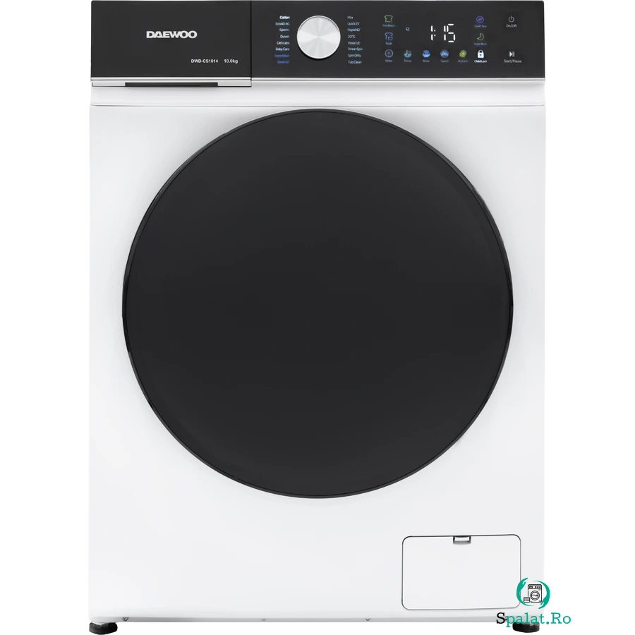 Masina de Spalat Rufe 10 Kg Motor Inverter 1400 Rpm Clasa A 16 Programe Butoane Touch Alb-Negru la 1,669.99 lei ron