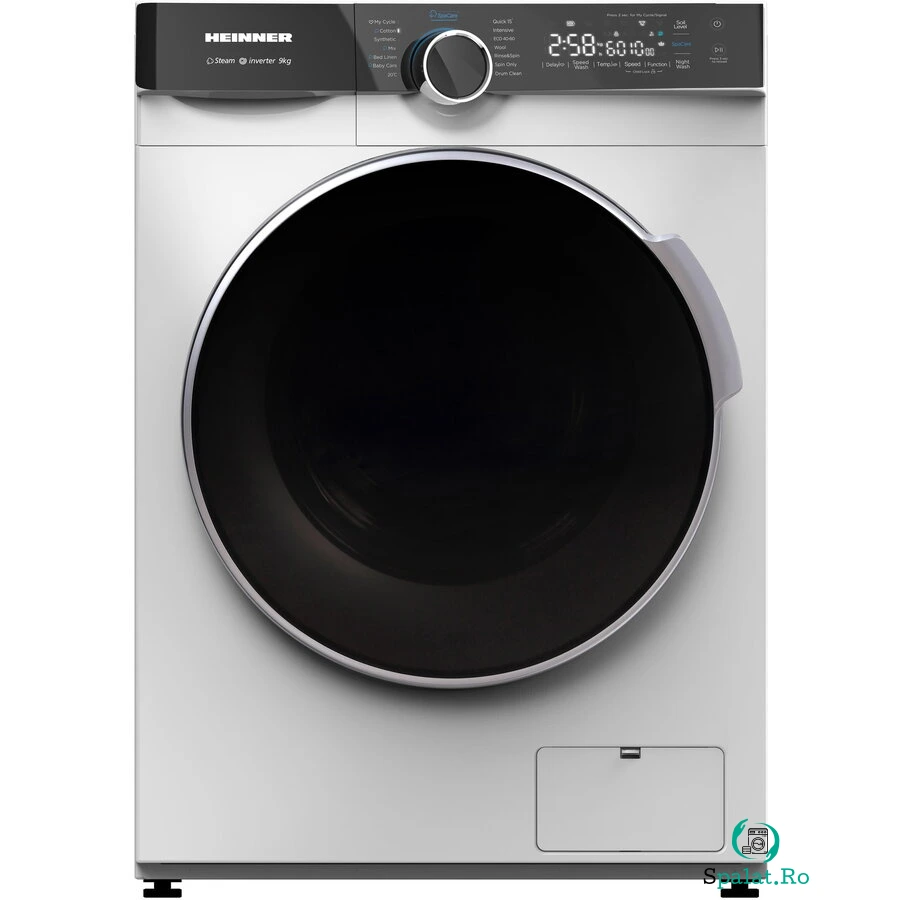 HEINNER Masina de spalat rufe slim cu uscator Heinner HWDM-M814IVKB, Spalare 8 kg, Uscare 6 kg, 1400 rpm, Clasa B, Motor Inverter, Display LED, Control Touch, Alb la 2,264.99 lei ron