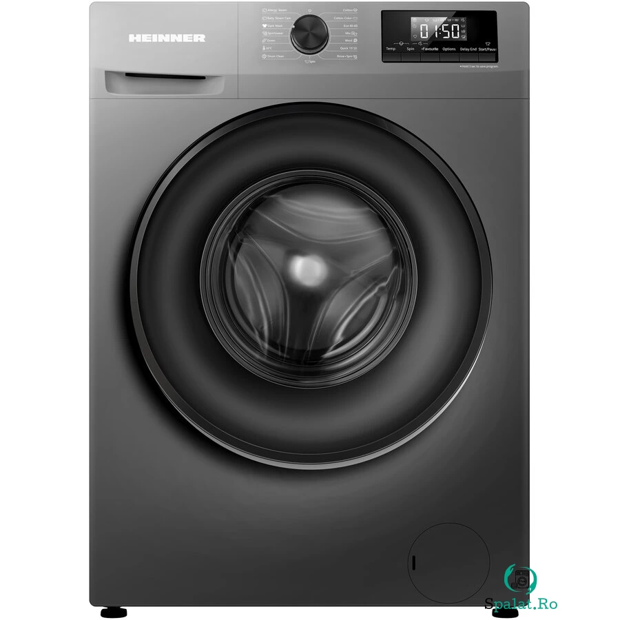 HEINNER Masina de spalat rufe Slim Heinner HWM-H7014IVSMTC+++, 7 kg, 1400 rpm, Clasa C, Motor Inverter, Display digital, Blocare acces copii, Gri