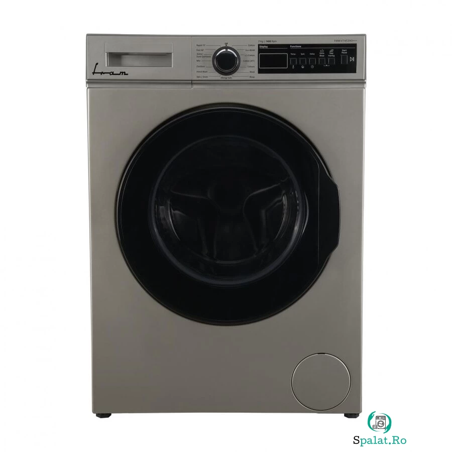 Fram Masina de spalat rufe Fram FWM-V714T2IXD+++, 7 kg, 1400 rpm, Clasa D, Display digital, Allergy safe, Start intarziat, Anti-sifonare, Eco-Logic, Inox crom