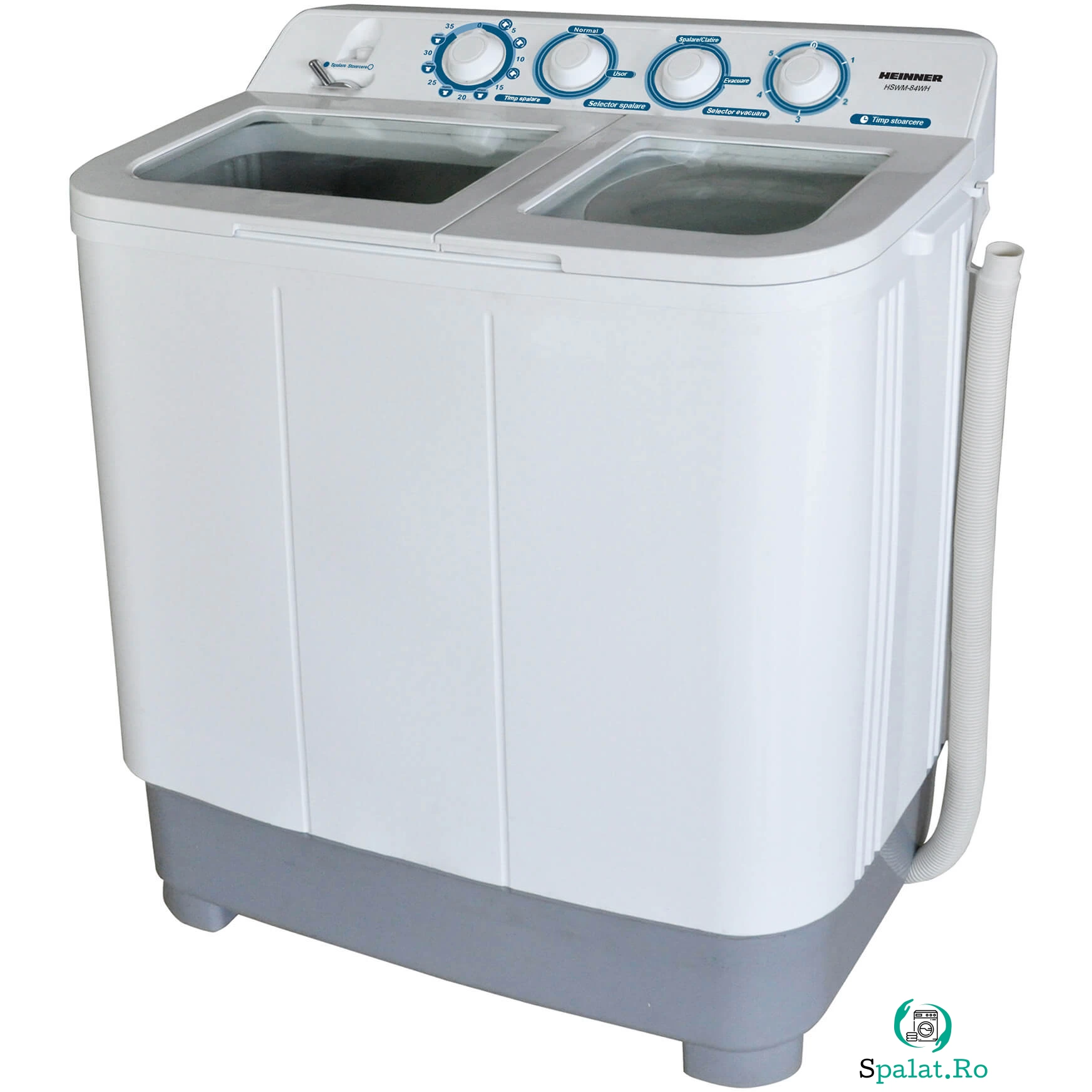 Masina de spalat rufe semi-automata Heinner HSWM-84WH, 8 kg, 1320 RPM