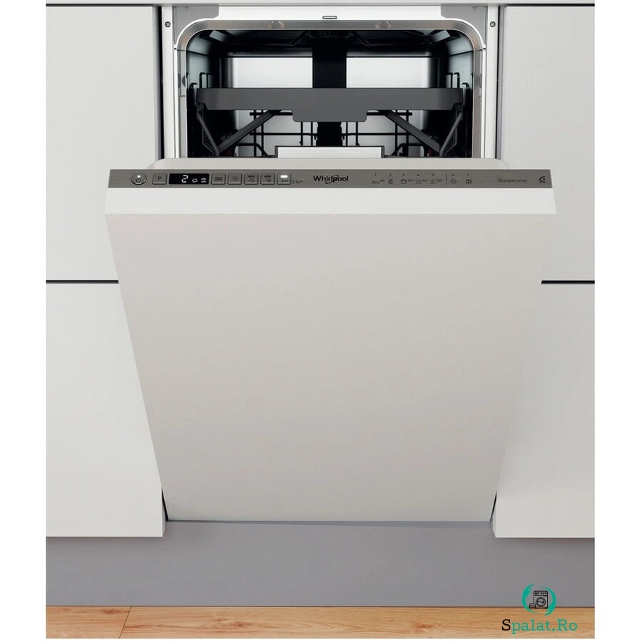 Whirlpool Masina de spalat vase incorporabila Whirlpool WSIO3T223PCEX, 10 seturi, 7 programe, Clasa E, 6th Sense, Power Clean, 45 cm