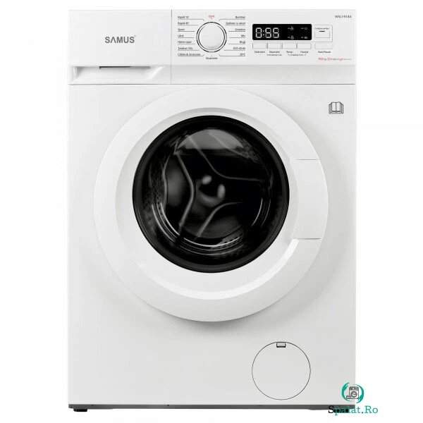 Samus Masina de spalat rufe samus WSLI-9144, 9 kg, Motor inverter, 1400 rotatii, 15 programe, Clasa energetica A, Slim, Termostat reglabil, Curatare tambur, Blocare acces copii, Alb la 1,448.99 lei ron