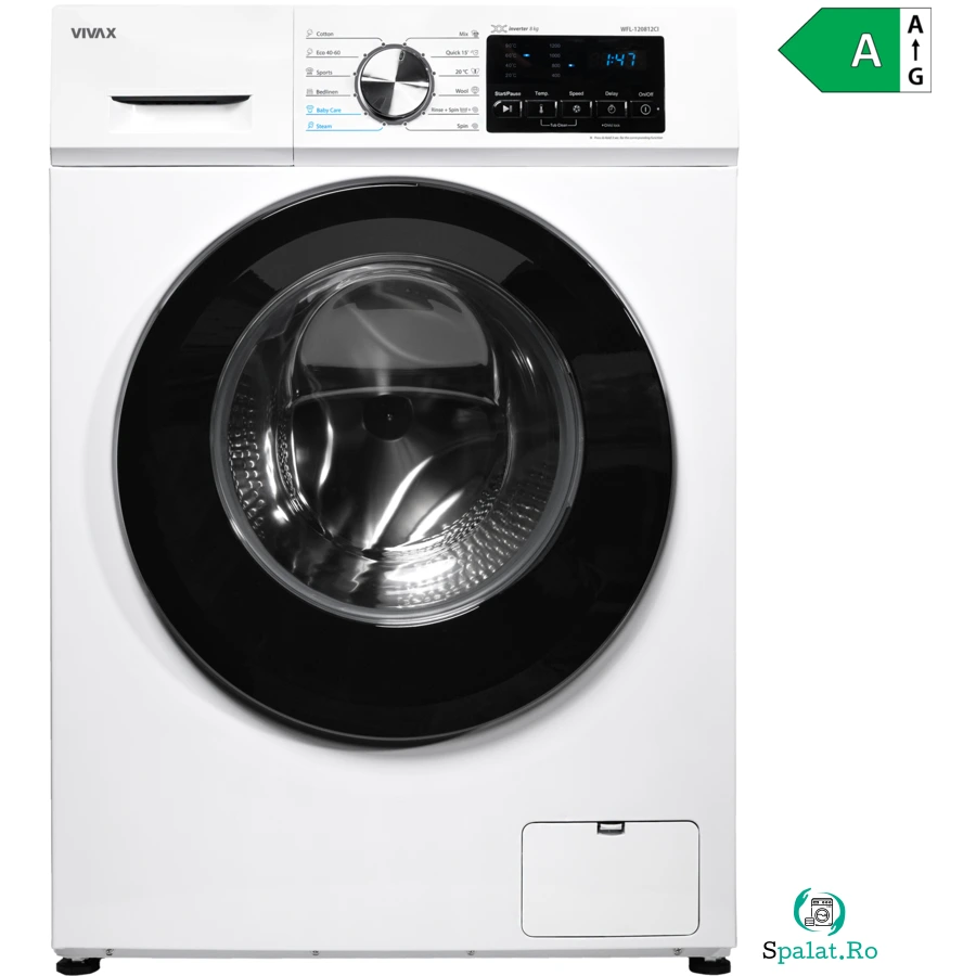 Masina de Spalat Rufe Frontala WFL-120812CI 8KG 1200RPM Motor Inverter 12 Programe Clasa A Alb