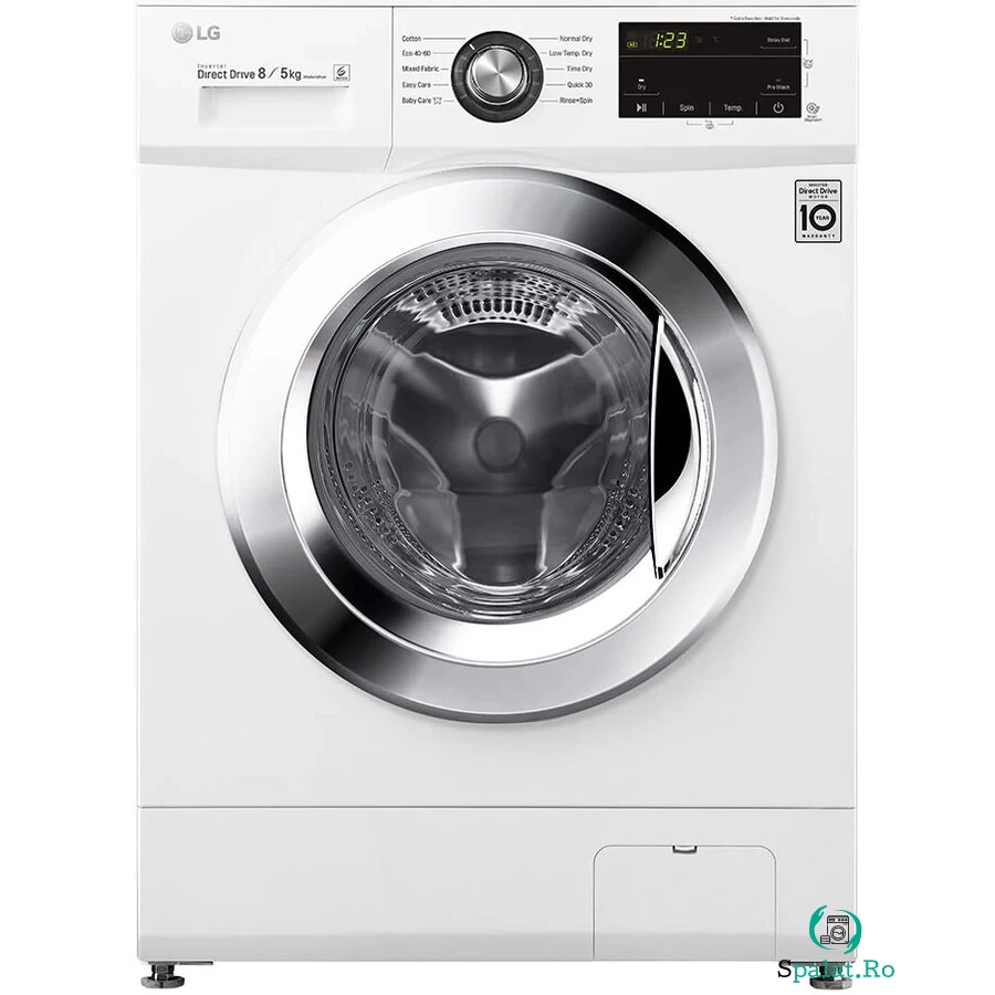 LG Masina de spalat rufe cu uscator LG F4J3TM5WE, 8 kg spalare, 5 kg uscare, 1400 rpm, Clasa D, Direct Drive, SmartDiagnosis, Alb
