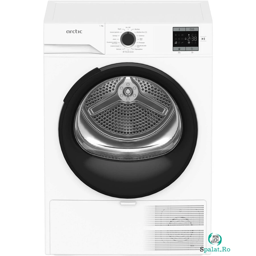 Arctic Uscator de rufe Arctic cu pompa de caldura, 9kg, A++, AquaSurf, Auto Antisifonare, Dispaly,15 programe, Alb